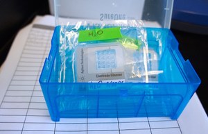 blue box of supplies