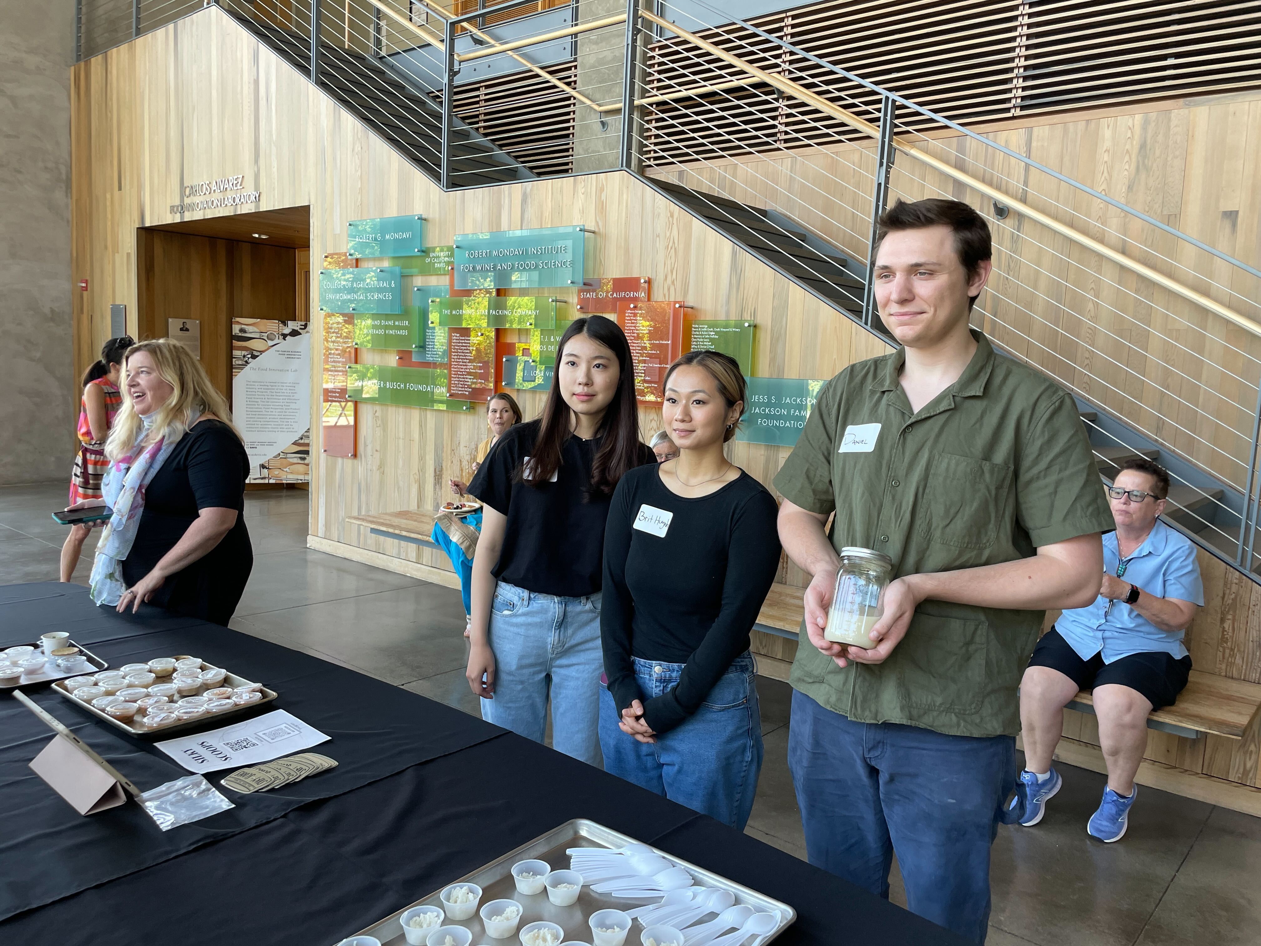 "Collagems" team of UC Davis students sharing their food product.