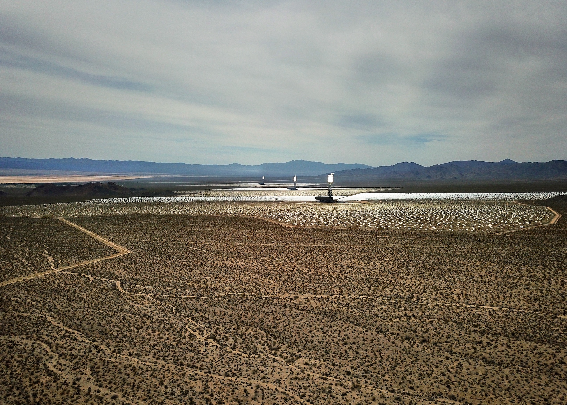 The Ivanpah solar facility in the Mojave Desert. (Joe Proudman/UC Davis)