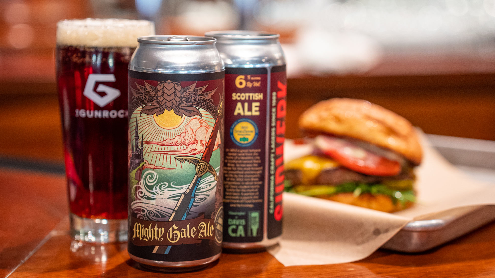 New Release Combo: Mighty Gale Ale and Halfback Burger.