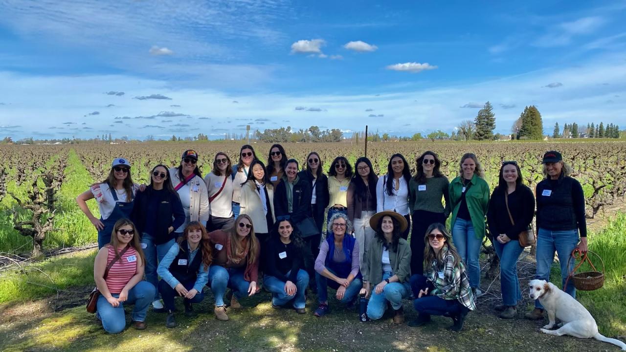 Members of the Women in Wine group during an excursion to Lucas Winery in Lodi. (Women in Wine / UC Davis)
