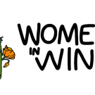 Graphic of wine bottle with orange poppy flowers. Words that read Women in Wine.